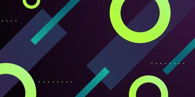 Abstract dark background with colorful green circle pattern. Simple geometric shapes pattern design. vector