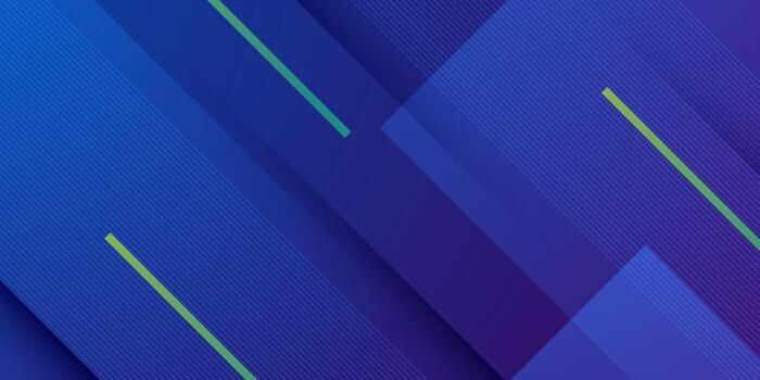 Abstract dark blue background with overlap square shapes pattern design. Trendy banner background with green gradient lines background. vector