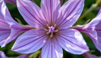 close up view of balloon flowers as they prepare to burst open in star shaped symmetry. photo