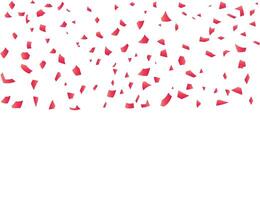 Vibrant Red Confetti Falling on White Background with Celebration Effect. vector