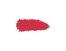 Bright Red Paint Brush Stroke on a White Background. vector