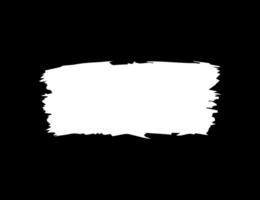 Blank White Brushstroke on Black Background for Creative Projects and Design Use. vector