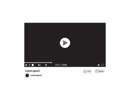 Player Interface With Play Button and Control Panel Display. vector