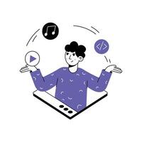 Shuffling Apps Illustration. EPS 10 File vector