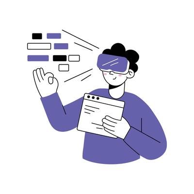 VR Coding Illustration. EPS 10 File