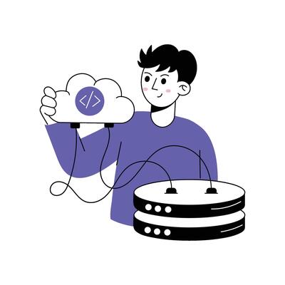 Cloud Coding Illustration. EPS 10 File