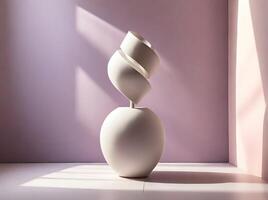 Abstract Modern Vase with Twirling Design in Soft Light photo