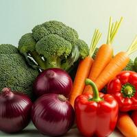 A variety of vegetables are arranged together photo