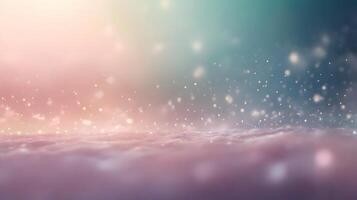 Dreamy Abstract Landscape with Soft Colors and Floating Particles photo