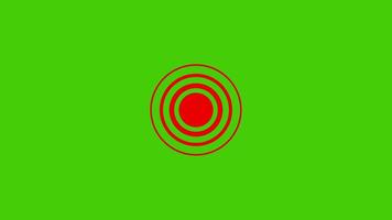 Red flashing danger signal, radio wave sign indicating the location of pain video