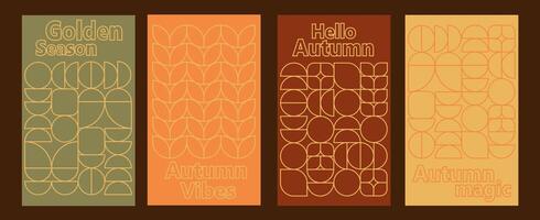 set of autumn bookmarks illustration vector