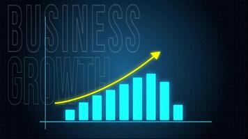 Business Growth Animation Arrow Up, Financial Chart, Corporate Trend, Success Concept Loop video