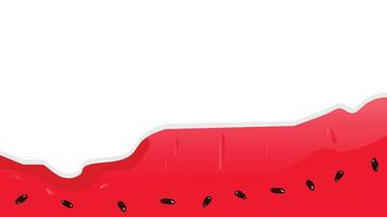 Watermelon pulp and seeds border background with copy space vector