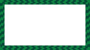Rectangular watermelon rind striped pattern frame border on transparent background vector