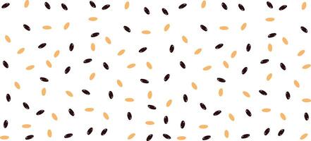 Abstract watermelon seeds pattern isolated on transparent background, horizontal design vector