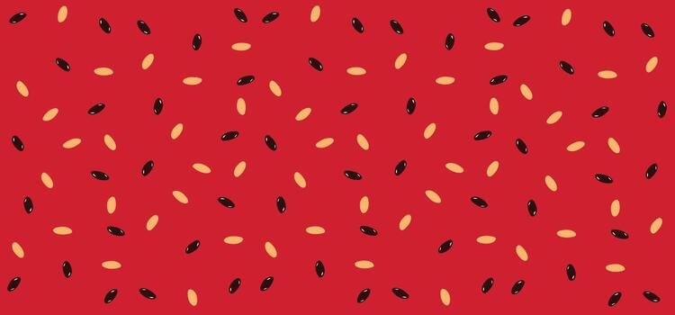 Watermelon texture background. Abstract watermelon seeds pattern horizontal banner background. vector