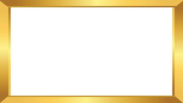 Metallic gold frame border on transparent background vector