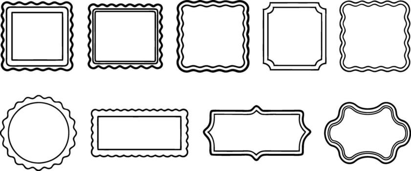A set of different frames and borders vector