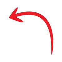 Curved arrow in red. Icon for websites and user interface. vector