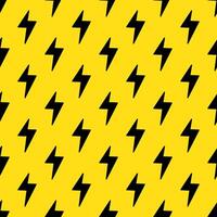 Lightning bolts seamless pattern. Yellow black repeating endless background. vector
