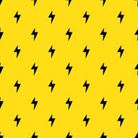 Lightning bolts seamless pattern. Yellow and Black repeating endless background. vector