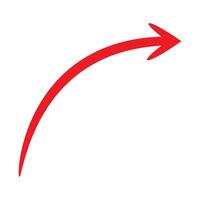 Curved arrow in red. Red arrow con for websites and user interface. vector