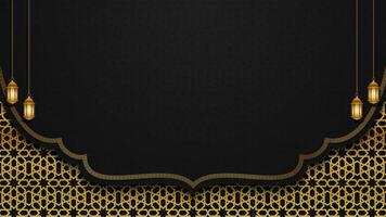 Black and gold Islamic decorative background vector