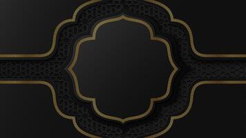 Ornate black and gold design background vector