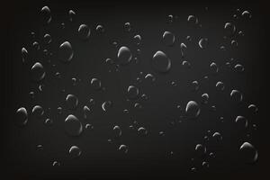 Water drops on black background with glossy reflections vector
