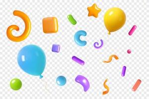 colorful balloons and playful shapes vector