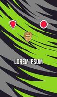 Dynamic Soccer Jersey Design in Lime Green and Grey vector