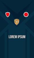 Navy Blue Soccer Jersey Template with Front, Back, and Flyer Views vector
