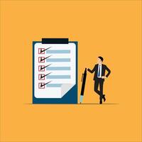 Businessman with pen and checklist illustration vector