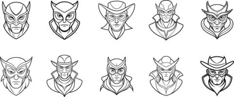 A set of different masks for men and women vector