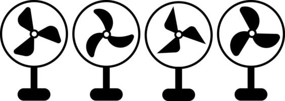 fan icon set. electric cooler wind sign. Electrical temperature equipment. Cooler sign business concept. Air ventilation symbols vector