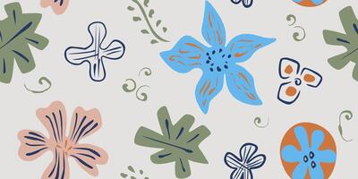 Stylized abstract hand drawn seamless floral pattern for home decor and print design vector