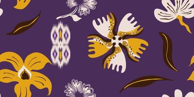 Bohemian exotic abstract stylized seamless pattern for home decor and textile design vector