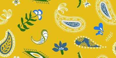 Seamless paisley folk stylized floral pattern for textile and digital paper vector