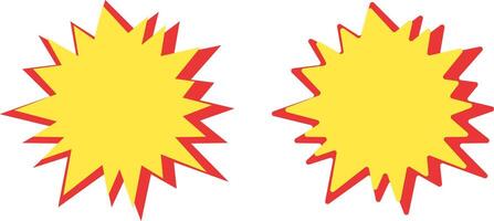 Red and yellow starburst stickers. Blank sale tags. Sale sticker sign. Special offer price tag. sunburst badges icons. Red starburst promotional badge set. shopping label vector
