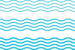 sea wave set. Water design concept. Sea and ocean wave symbol. ripple shape sign. Seamless abstract line pattern vector