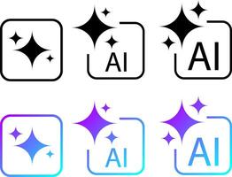 generated icon. stars sparkle and square. Artificial intelligence symbols. Computer help assistant sign. command prompt to generate ideas vector