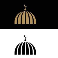 Two logos for a mosque and a dome vector
