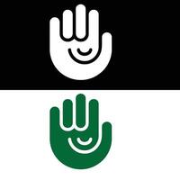 Two different logos for a hand with a smile vector
