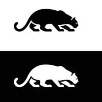A black and white image of a cat and a white cat vector