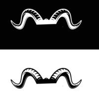 Two different horns on a black and white background vector