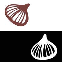 A garlic bulb and a white and black background vector