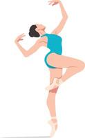 Minimalist Ballet Scene of a Poised Female Dancer Mid-Performance vector
