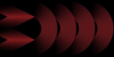 Red Arrows and Circular Lines Abstract Background Futuristic Design vector
