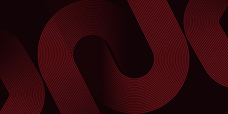Red Curved Line Background Abstract Dark Tech Flow Design