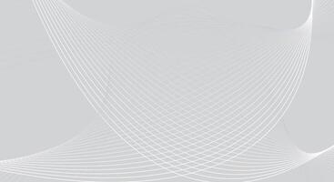 Minimal Abstract White Wave Lines on Grey Background Elegant Curved Line Art vector
